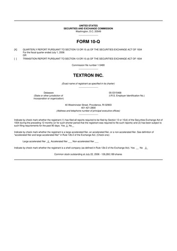 Miniature Textron 10-Q Rapport trimestriel  