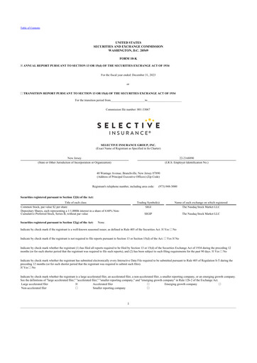 Thumbnail Selective Insurance 10-K Annual Report 2023