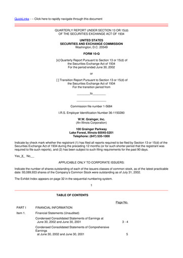 Thumbnail W. W. Grainger
 10-Q Quarterly Report FY 