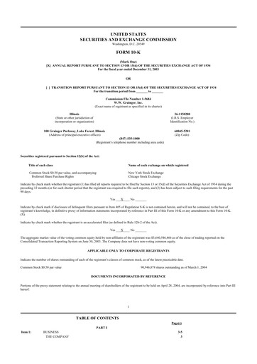 Thumbnail W. W. Grainger
 10-K Annual Report 