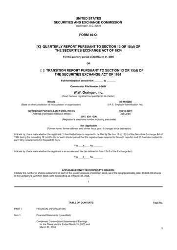 Thumbnail W. W. Grainger
 10-Q Quarterly Report FY 