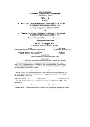 Thumbnail W. W. Grainger
 10-Q Quarterly Report FY 