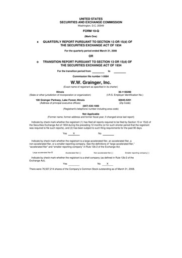 Thumbnail W. W. Grainger
 10-Q Quarterly Report FY 