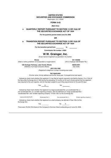 Thumbnail W. W. Grainger
 10-Q Quarterly Report FY 