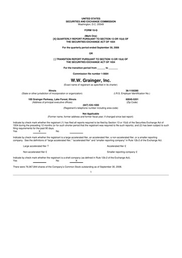 Thumbnail W. W. Grainger
 10-Q Quarterly Report FY 