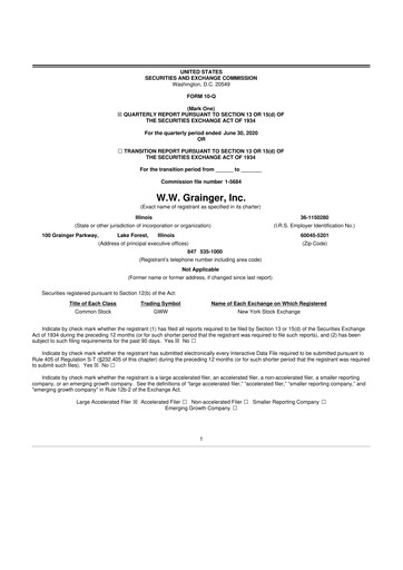Thumbnail W. W. Grainger
 10-Q Quarterly Report FY2020 