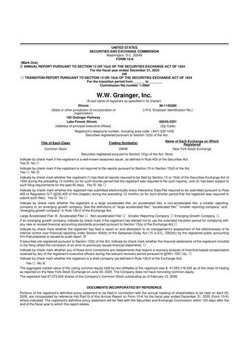 Thumbnail W. W. Grainger
 10-K Annual Report 2025