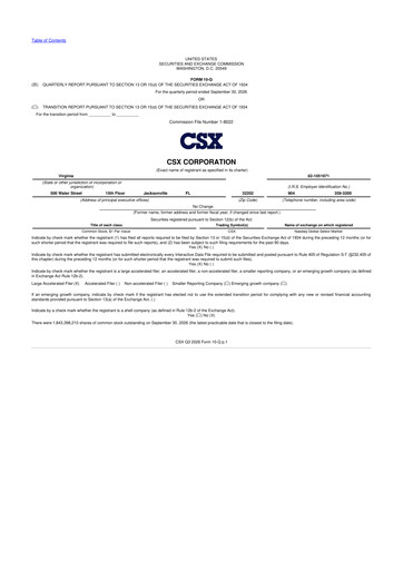 Thumbnail CSX Corporation 10-Q Quarterly Report FY2026 Q3