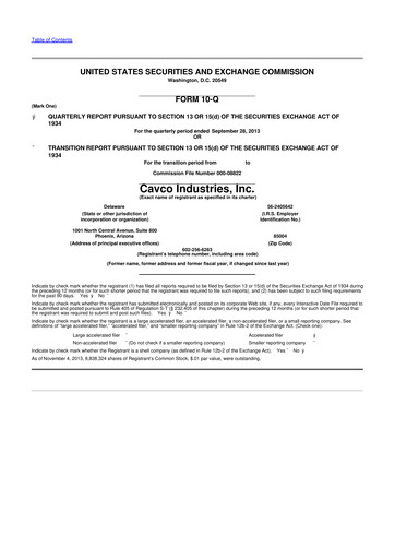 Vorschaubild Cavco Industries 10-Q Quartalsbericht 2014 