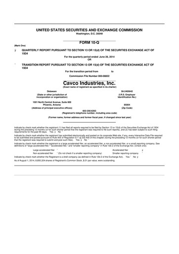 Vorschaubild Cavco Industries 10-Q Quartalsbericht 2015 