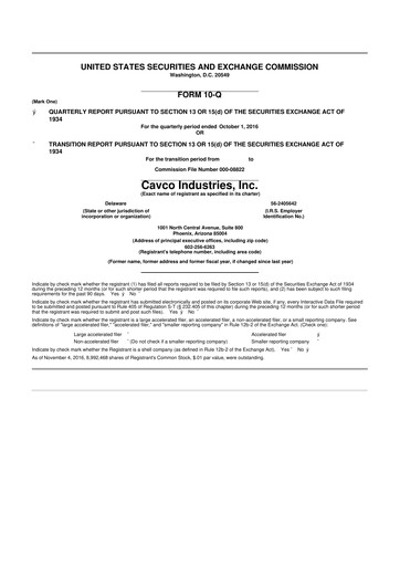 Vorschaubild Cavco Industries 10-Q Quartalsbericht 2017 