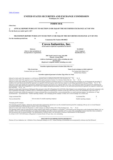 Thumbnail Cavco Industries 10-K Annual Report 2017