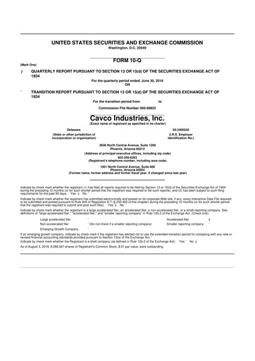 Vorschaubild Cavco Industries 10-Q Quartalsbericht 2019 