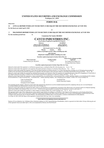 Thumbnail Cavco Industries 10-K Annual Report 2022