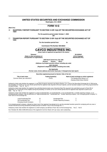 Vorschaubild Cavco Industries 10-Q Quartalsbericht 2023 