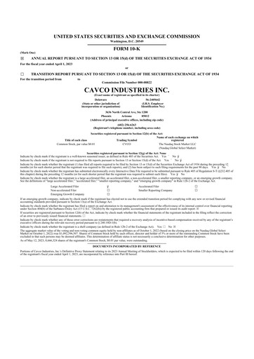 Thumbnail Cavco Industries 10-K Annual Report 2023