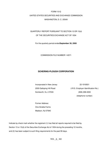 Miniature Merck 10-Q Rapport trimestriel  