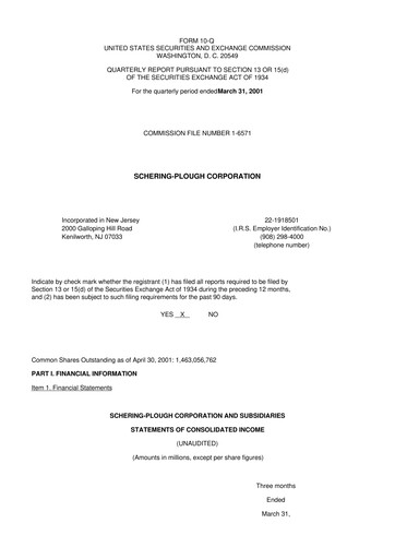 Miniature Merck 10-Q Rapport trimestriel  