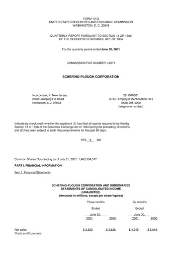Miniature Merck 10-Q Rapport trimestriel  