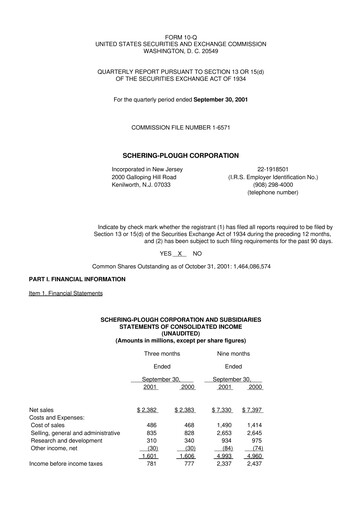 Miniature Merck 10-Q Rapport trimestriel  