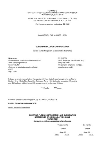 Miniature Merck 10-Q Rapport trimestriel  