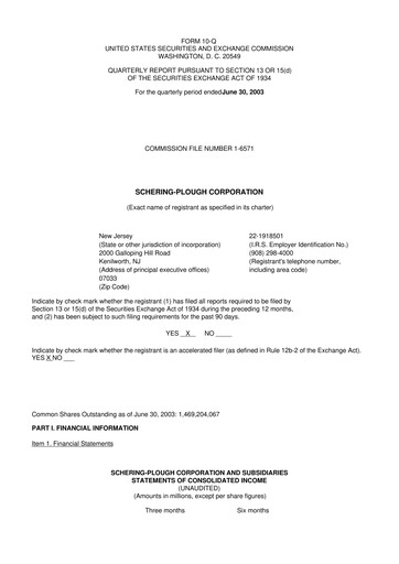 Miniature Merck 10-Q Rapport trimestriel  
