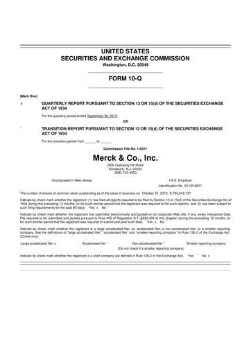 Miniature Merck 10-Q Rapport trimestriel 2015 