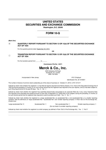 Miniature Merck 10-Q Rapport trimestriel 2016 