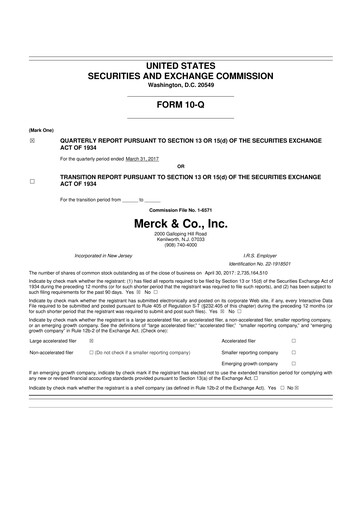 Miniature Merck 10-Q Rapport trimestriel 2017 