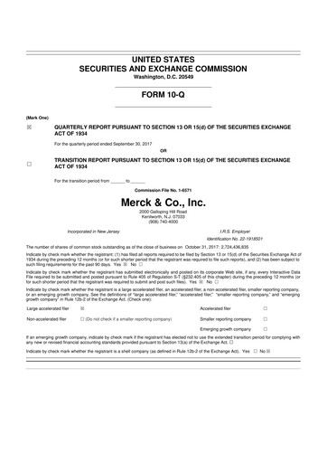 Miniature Merck 10-Q Rapport trimestriel 2017 