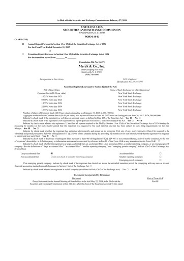 Thumbnail Merck 10-K Annual Report 2017