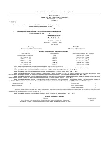Thumbnail Merck 10-K Annual Report 2019