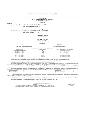 Thumbnail Merck 10-K Annual Report 2020