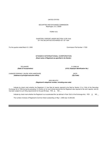 Vorschaubild Standex International 10-Q Quartalsbericht  
