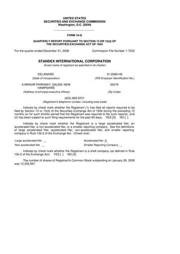 Thumbnail Standex International 10-Q Quarterly Report FY 