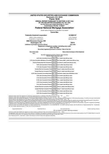 Thumbnail Fannie Mae
 10-K Annual Report 2012