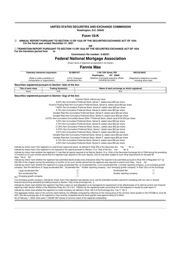 Thumbnail Fannie Mae
 10-K Annual Report 2021