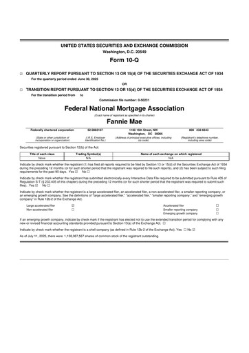 Thumbnail Fannie Mae
 10-Q Quarterly Report FY2025 