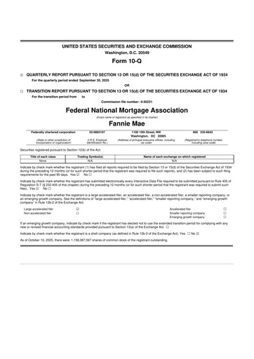 Thumbnail Fannie Mae
 10-Q Quarterly Report FY2025 