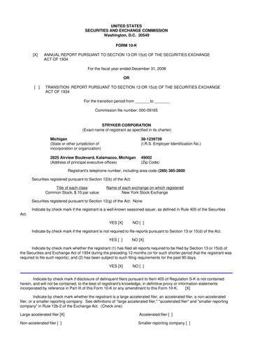 Thumbnail Stryker Corporation 10-K Annual Report 
