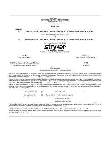 Thumbnail Stryker Corporation 10-Q Quarterly Report FY2017 