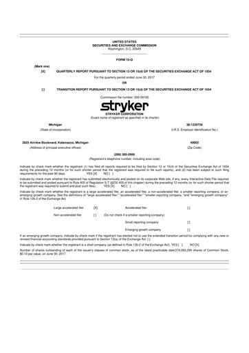 Thumbnail Stryker Corporation 10-Q Quarterly Report FY2017 