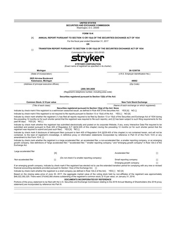 Thumbnail Stryker Corporation 10-K Annual Report 2017