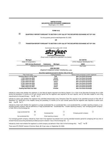 Thumbnail Stryker Corporation 10-Q Quarterly Report FY2020 