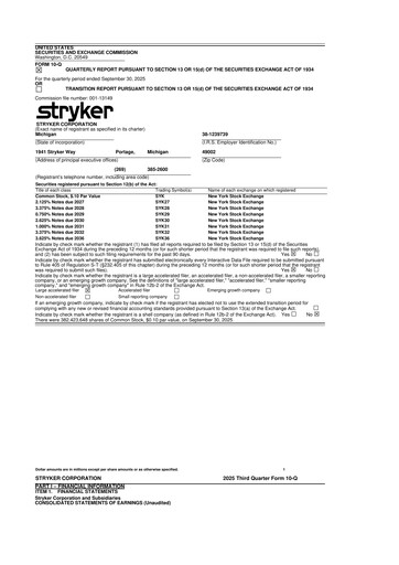 Thumbnail Stryker Corporation 10-Q Quarterly Report FY2025 