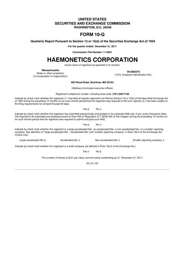 Thumbnail Haemonetics 10-Q Quarterly Report FY2012 