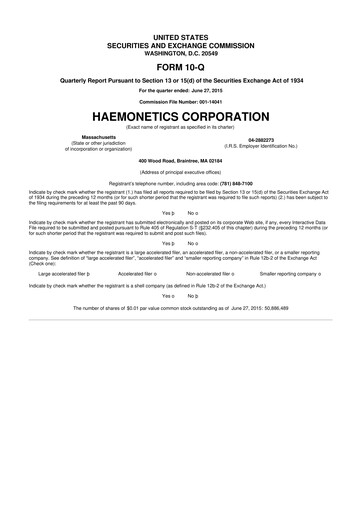 Thumbnail Haemonetics 10-Q Quarterly Report FY2016 