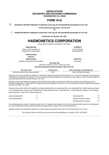 Thumbnail Haemonetics 10-Q Quarterly Report FY2020 