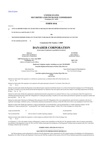 Thumbnail Danaher 10-K Annual Report 2012