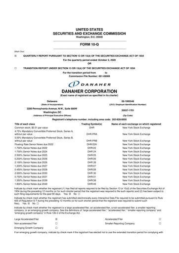 Miniature Danaher 10-Q Rapport trimestriel 2020 